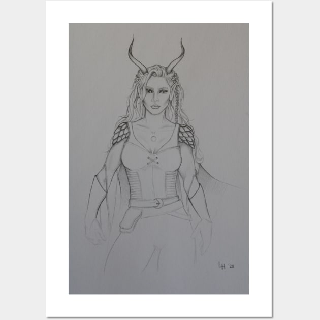 Violexx- Tiefling Cleric from Intelligence Check Wall Art by IntelligenceCheck